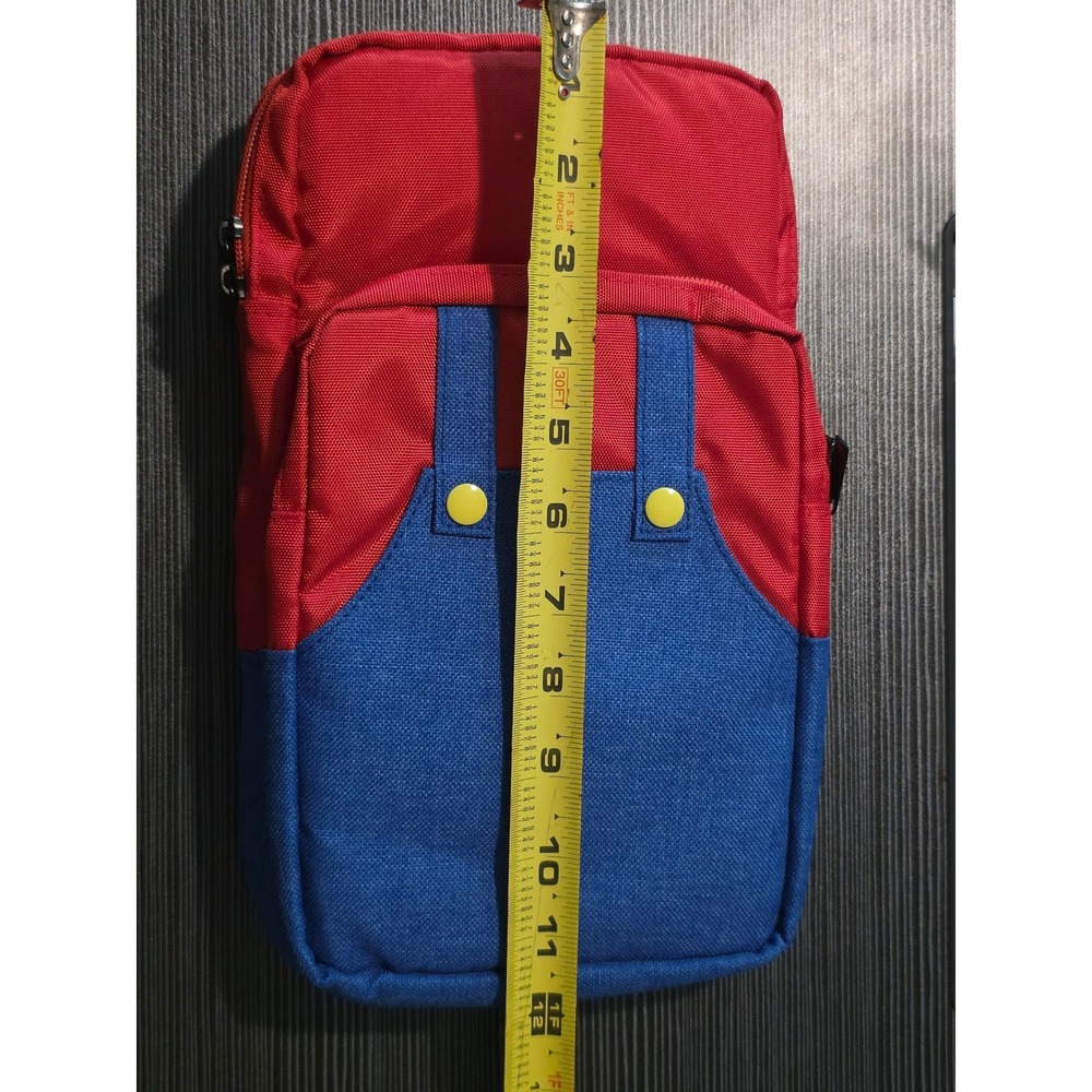 Super Mario Bros Inspired Sling Bag Red Blue Overalls‎ Crossbody Backpack Gamers